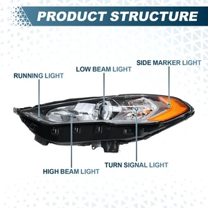 Faro con proyector LED DRL LH lado izquierdo del conductor apto para Ford Fusion 2017-2020 - Imagen 1 de 7