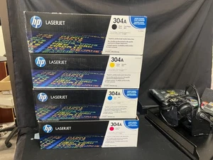 HP 304A (CC530A) 4 Color Toner Cartridge Set (B, C, M, Y) FACTORY SEALED ! - Picture 1 of 4