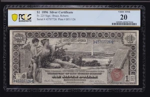US 1896 $1 Education Silver Certificate FR 225 PCGS 20 VF (726) - Picture 1 of 2