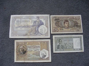 b316w Yugoslavia Banknotes x 4: 1929 (2) 1931 & 1936 as picS FREE POSTAGE - Picture 1 of 9