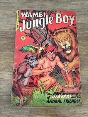 Wambi Jungle Boy #13 VG- Golden Age Fiction House Comic Book Lion Monkey 17 J347 - Image 1 of 2