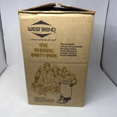 Vintage West Bend 12 to 30 Cup Party Perk Automatic Coffee Maker 58030 With Box - Image 1 of 4