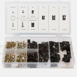 170* ASSORTED U CLIPS WITH SCREWS SPEED FASTENER CAR INTERIOR TRIM PANEL FIXING - Picture 1 of 2
