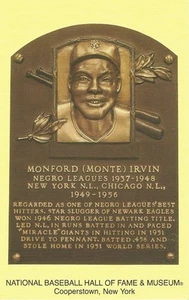 Postcard Monte Irvin Newark Eagles Cubs Negro Leagues HOF Cooperstown MINT - Picture 1 of 1