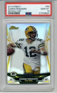 2014 TOPPS FINEST REFRACTOR #89 AARON RODGERS CARD PACKERS PSA 10 LOW POP RARE - Picture 1 of 2