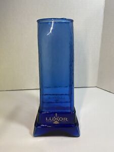 Vintage LUXOR Hotel Casino Las Vegas Cobalt Blue Glass Vase 9.25 BEAUTIFUL