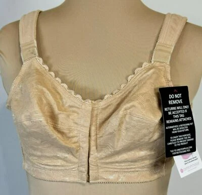 Sutiã Comfort Choice bege renda suporte postura 38B novo com etiquetas com fecho frontal - Imagem 1 de 4