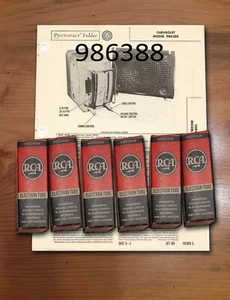 Vintage 1950 Chevy Push Button Radio #986388 tube set plus FREE Photofacts - Picture 1 of 1