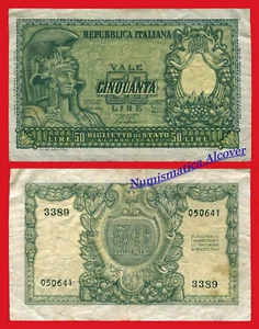 ITALIA ITALY 50 Liras lire 1951 Pick 91b BC / F - Picture 1 of 2