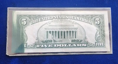 ERROR 1985 $5 Five Dollar Federal Reserve Note  MAJOR INK SMEAR - Image 1 of 2