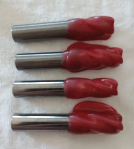 LOTE DE 4 BROCAS DE FRESADO DE EXTREMO DE 1/2" (2-SGS, 1-GARR, 1-MELIN) 4 FLAUTAS - Imagen 1 de 5