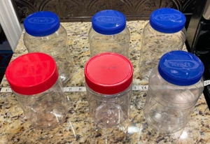 6 Empty Clear Plastic Containers - Kitchen Storage Crafts Garage Shop - Picture 1 of 4