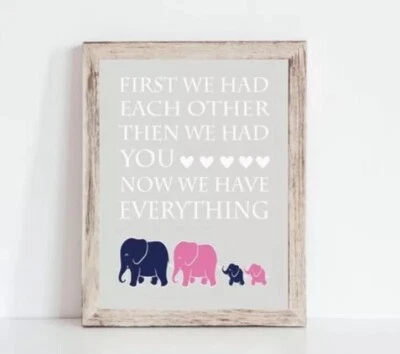 Decoración de guardería de elefante gemelo hermano y hermana, arte de guardería en la selva Foto 1 de 2