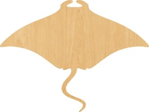 Manta Ray Laser Cut Out Wood Shape Craft Supply - Woodcraft Cutout - Picture 1 of 1