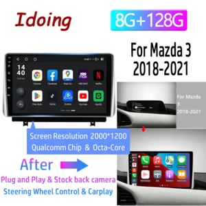 For Mazda 3 2018-2021 Apple Carplay Android 12 Car GPS Navi Stereo Radio WiFi BT - Picture 1 of 18
