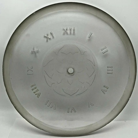 Antique Thick Clear Glass Clock Face Roman Numerals Architectural Salvage Cover