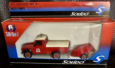SOLIDO 3146 LANDROVER PICKUP MOTO POMPE TONERGAM II 1/43 Made in France NEUF BOX - Photo 1/3