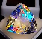 70+ Ct Natural Mystic Topaz Rainbow Color Trillion Cut Certified Gemstone
