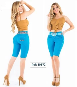 Capri Short Corto Colombian Shorts Bermuda Buttlift levantacola PushUp 10372 - Picture 1 of 4