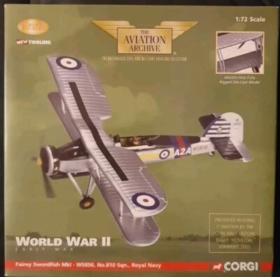 Corgi Aviation Fairey Swordfish MkI No.810 Sqn HMS Ark Royal 1939 AA36302 - Image 1 of 4