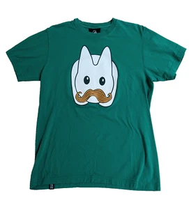 Kidrobot T-Shirt Adult M Green Munny Moustache Double Sided Limited Edition - Picture 1 of 10