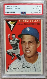 1954 Topps #39 Sherm Lollar PSA 6 Chicago White Sox - Foto 1 di 2