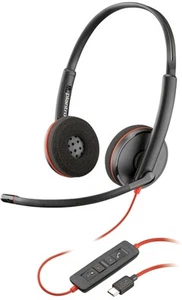 Casque stéréo USB-C noir POLY Blackwire 3220 + adaptateur USB-C/A. NEUF avec P&P - Photo 1/5