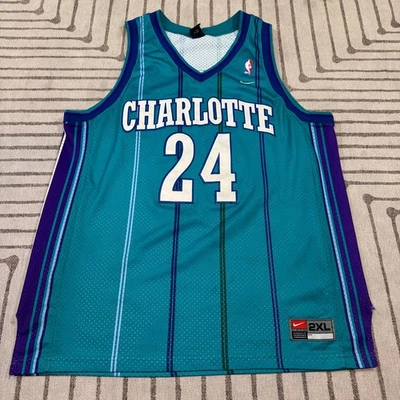 Camiseta de baloncesto Nike NBA Charlotte Hornets - verde azulado, púrpura, talla 2XL, #24 Foto 1 de 4
