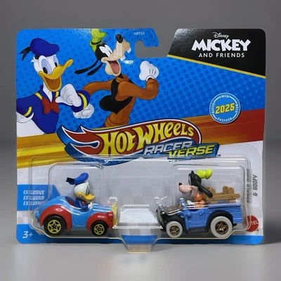 Hot Wheels RacerVerse DONALD DUCK & GOOFY Disney Mickey & Friends 2 Pack 2025 - Image 1 of 2
