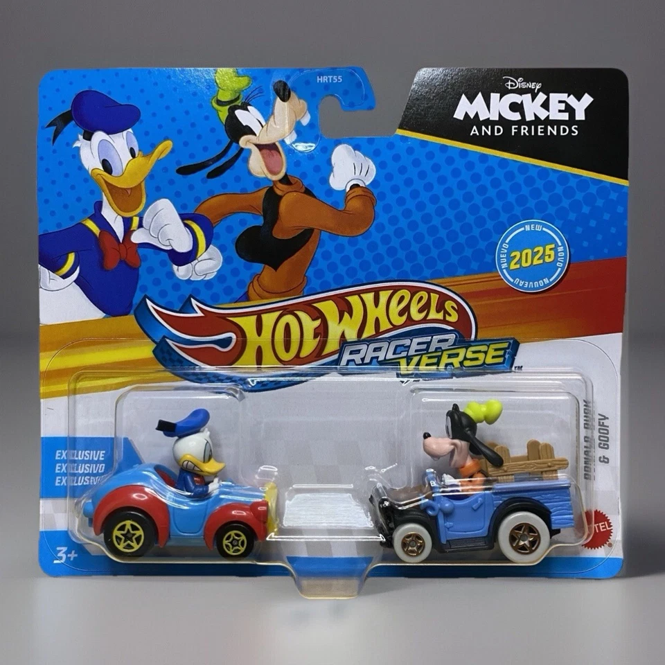 Hot Wheels RacerVerse DONALD DUCK & GOOFY Disney Mickey & Friends 2 Pack 2025 - Image 1 of 2