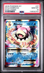 PSA 10 GEM MINT M Slowbro EX 27/108 XY Evolutions Mega Holo Full Art Pokemon - Picture 1 of 2