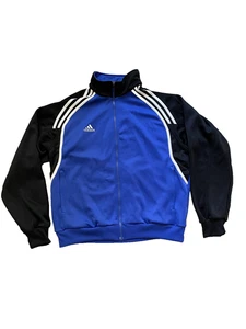 Adidas Jacket Mens Small Blue Full Zip Track Three Stripes Athletic Pockets - Picture 1 of 18