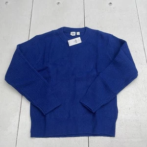 Gap Blue Cashsoft Ribbed Crewneck Pullover Sweater Youth Boys Size Medium - Picture 1 of 6