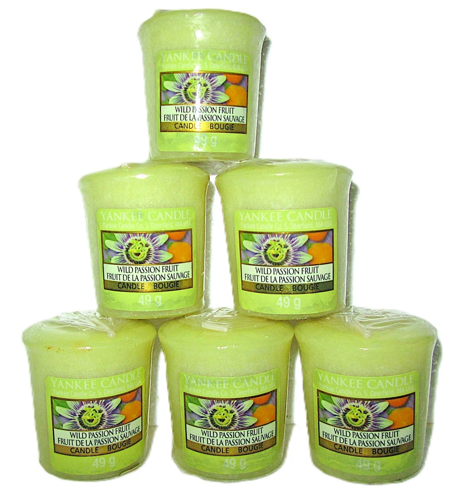 Lot of 6 Yankee Candle "WILD PASSION FRUIT" Fruit ~ Sampler Votives ~ RARE ~ NEW - Image 1 of 1