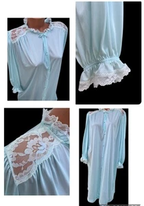 Vintage Miss Elaine’s Morgenmantel Morgenmantel Spitze Button Down Union Tag Gr. L - Bild 1 von 12