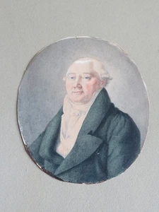 Ecole FRANCAISE XIX DESSIN AQUARELLE PORTRAIT HOMME RESTAURATION EMPIRE 1815 - Imagen 1 de 7