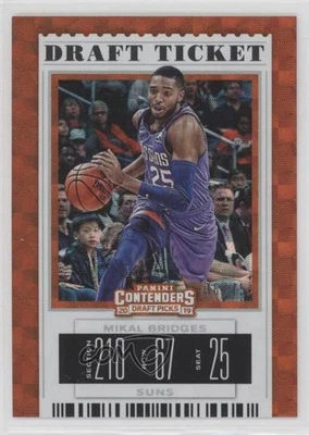 2019 Panini Contenders Draft Picks Variation Ticket Hyper /75 Mikal Bridges #42 - Image 1 of 2