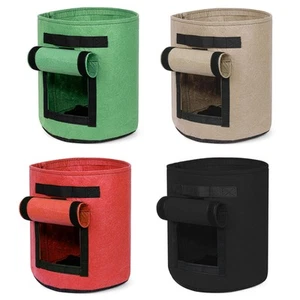 4-Pack Potato Grow Bags, 7 Gallon Thick Fabric Pots for Plants, Harvest Windo... - Picture 1 of 7