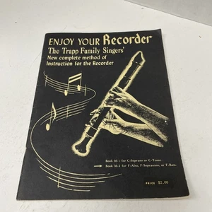 1954 Enjoy Your Recorder Instruction & Sheet Music Song Book The Trapp Family M2 - Picture 1 of 16