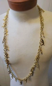 Roberta di Camerino Vintage R Gold Tone Logo Charm Chain - Belt - Necklace - Picture 1 of 5