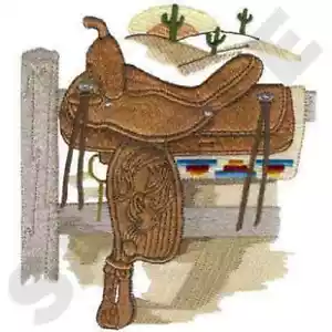 HORSE SADDLE SCENE SET OF 2 BATH HAND TOWELS EMBROIDERED BY LAURA - Picture 1 of 1