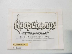 Instruction Manual - Goosebumps Storytelling Card Game 1995 Instructions Only - Picture 1 of 3