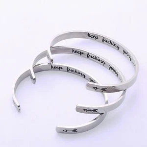 Women 316 Stainless Steel Fashion Jewelry Adjustable Bangle Bracelet Best Gift - Picture 1 of 10