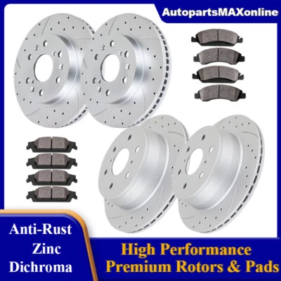 Front Rear Drilled Brake Rotors Pads for Chevy SILVERADO 1500 GMC SIERRA 1500 - Изображение 1 из 4