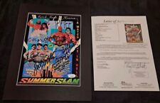 WWE ULTIMATE WARRIOR HULK HOGAN SLAUGHTER ADNAN MUSTAFA SIGNED 1991 PHOTO AD JSA
