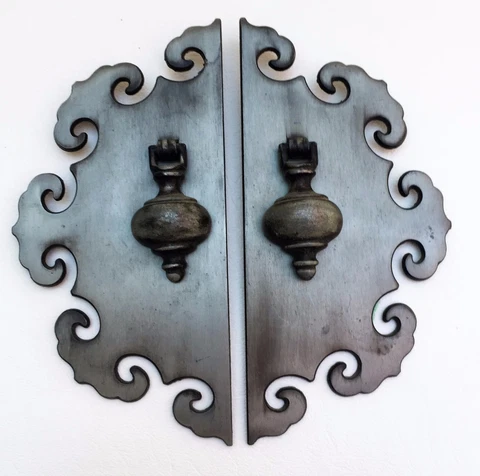 Antique Hardware Spanish Mid Century Modern Armoire Cabinet Door Teardrop Handle Cover