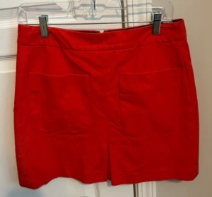 Loft Skirt Size 6 Fully Lined Short Red 2 Front Pockets and Box Pleat Hidden Zip - Picture 1 of 5