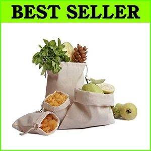 Durable 12x16 Reusable Muslin Bags - 100% Organic Cotton Drawstring Set - Picture 1 of 9