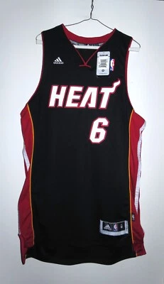 Adidas LeBron James #6 Miami Heat Adidas NBA Swingman Camiseta Negra Grande L 44 Foto 1 de 4