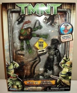 RARE 2007 PLAYMATES 2 PACK 10" FIGURES TMNT MIKE v SERPIENTE NINJA TURTLES MISB - Bild 1 von 1